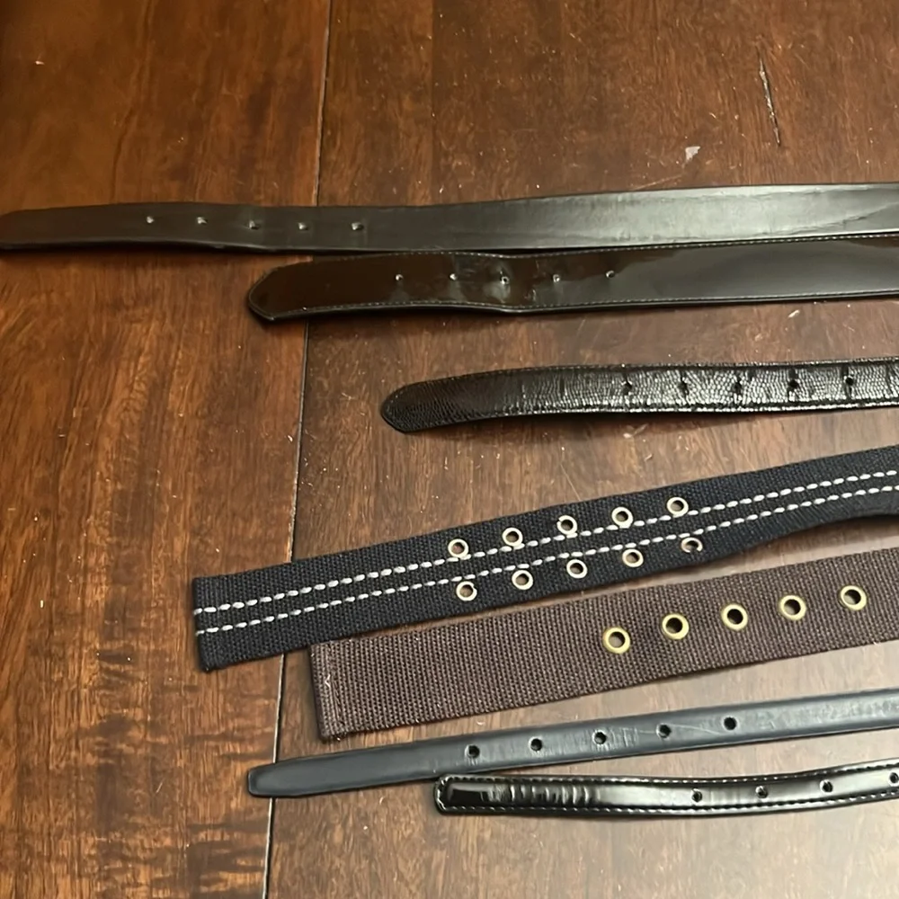 Bundle of 5 Black Belts. Plus one blue one brown
